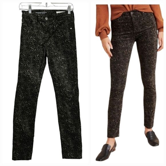 AG Anthropologie The Stevie Velvet High-Rise Skinny Jeans Adriano Goldschmied 26 - Picture 2 of 16